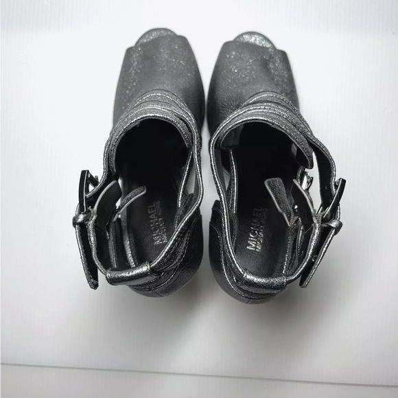 MICHAEL KORS BLAZE METALIC LEATHER OPEN TOE PEN HEELS IN SIZE 9.5 M - Picture 8 of 10